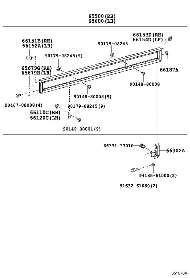 65660-37102 PANEL ASSY, REAR BODY SIDE, RH product image