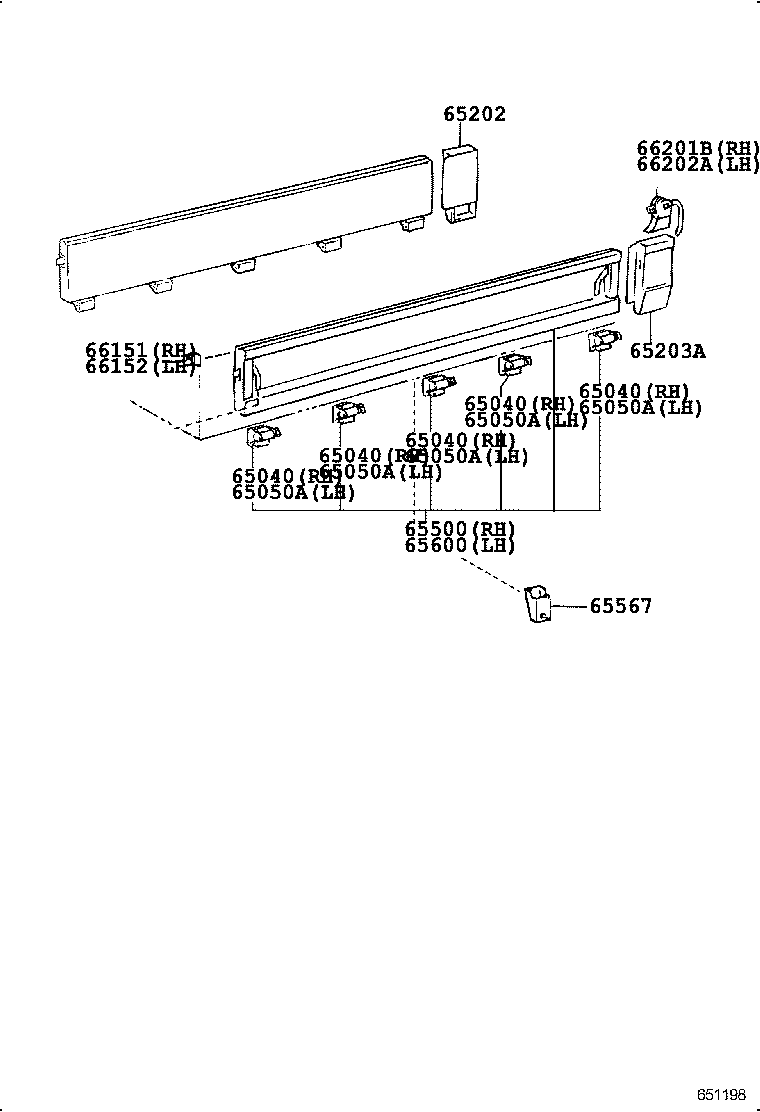 65500-37320 PANEL ASSY, REAR BODY SIDE, RH product image