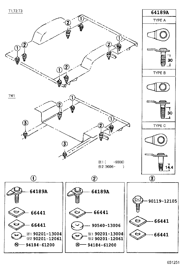 64189-89104 BOLT, REAR BODY MOUNTING product image