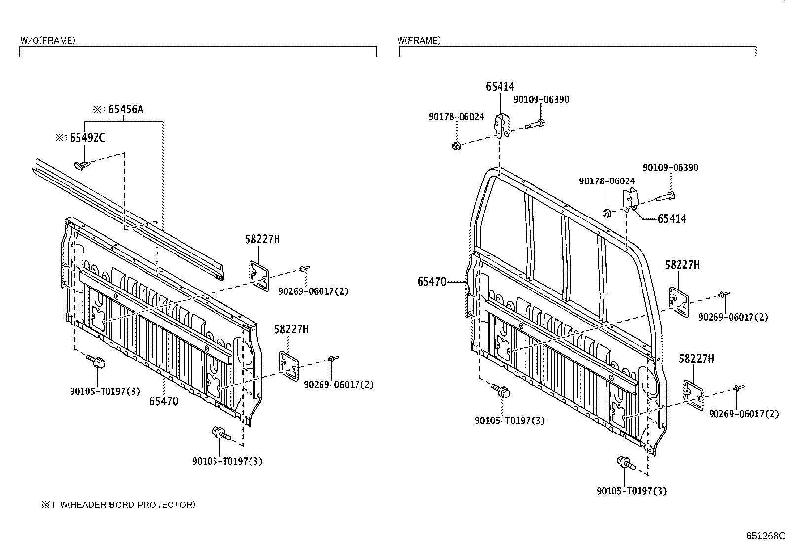Toyota 65470-KK030 BOARD ASSY, HEADER