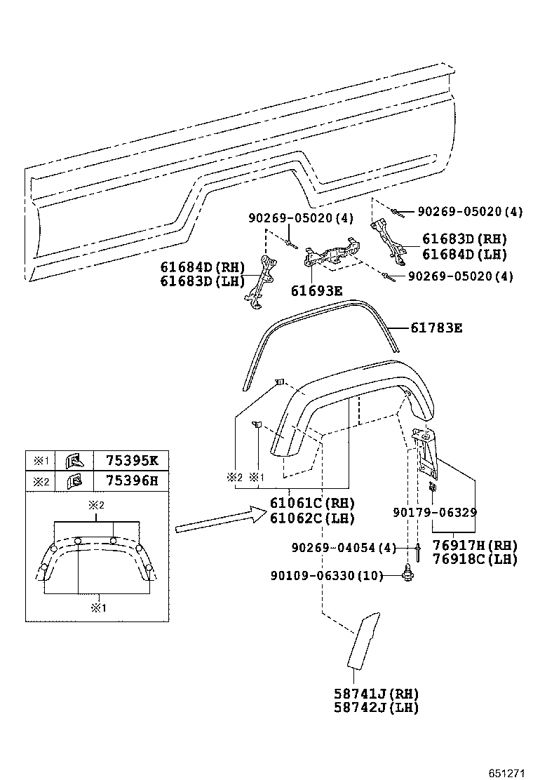 65601-60020 PANEL SUB-ASSY, REAR BODY SIDE, LH product image
