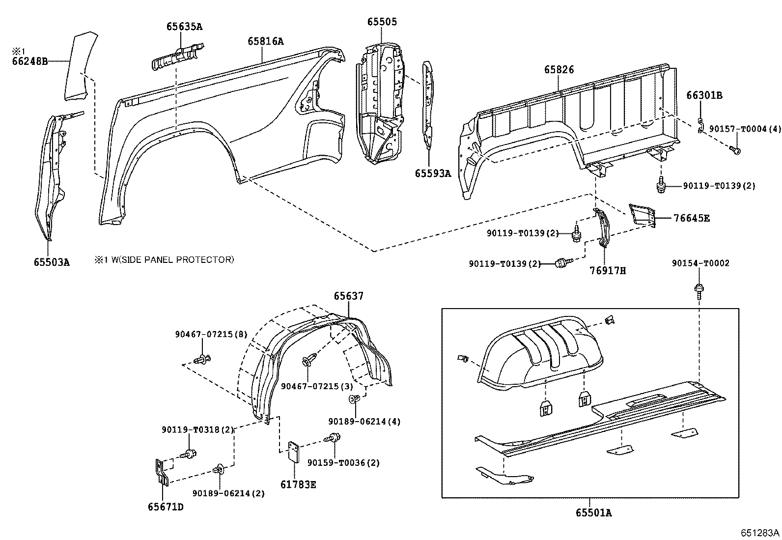 65637-0K080 LINER, REAR WHEEL HOUSE, RH product image