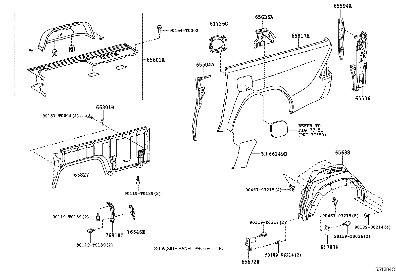 65637-0K080 LINER, REAR WHEEL HOUSE, RH product image