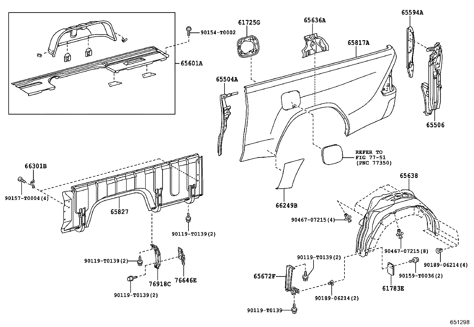 65637-0K080 LINER, REAR WHEEL HOUSE, RH product image