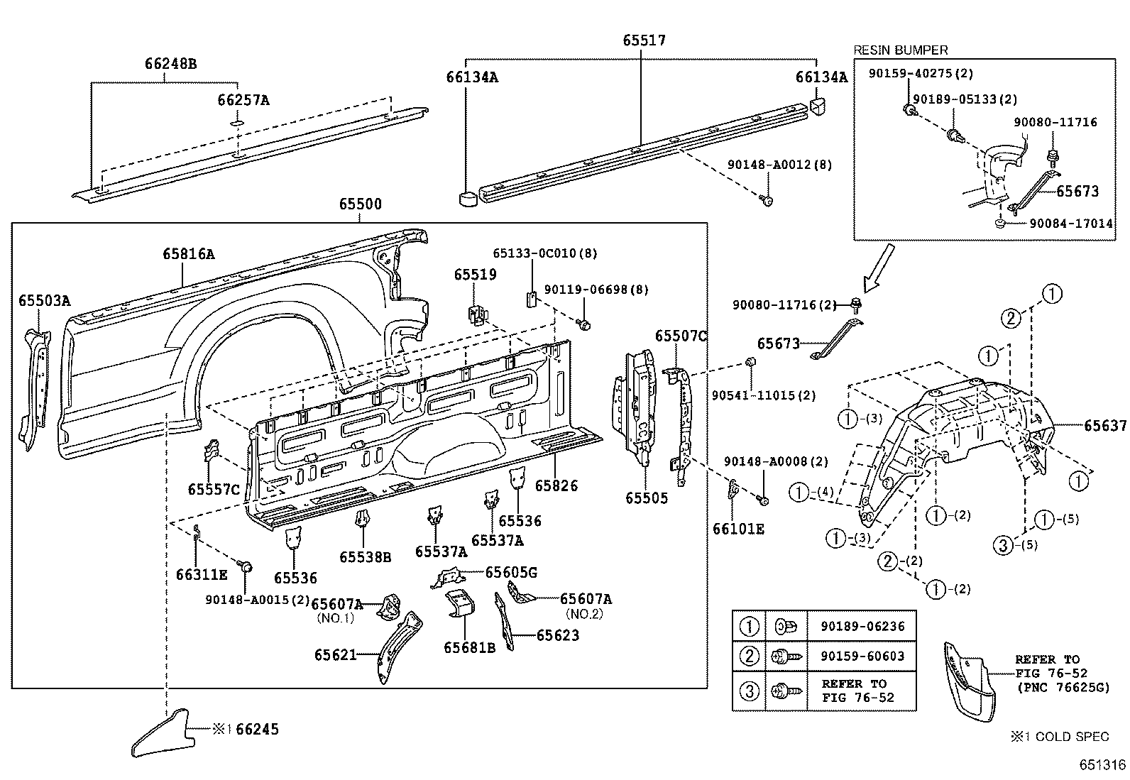 65519-0C010 BRACKET, TOP RAIL product image
