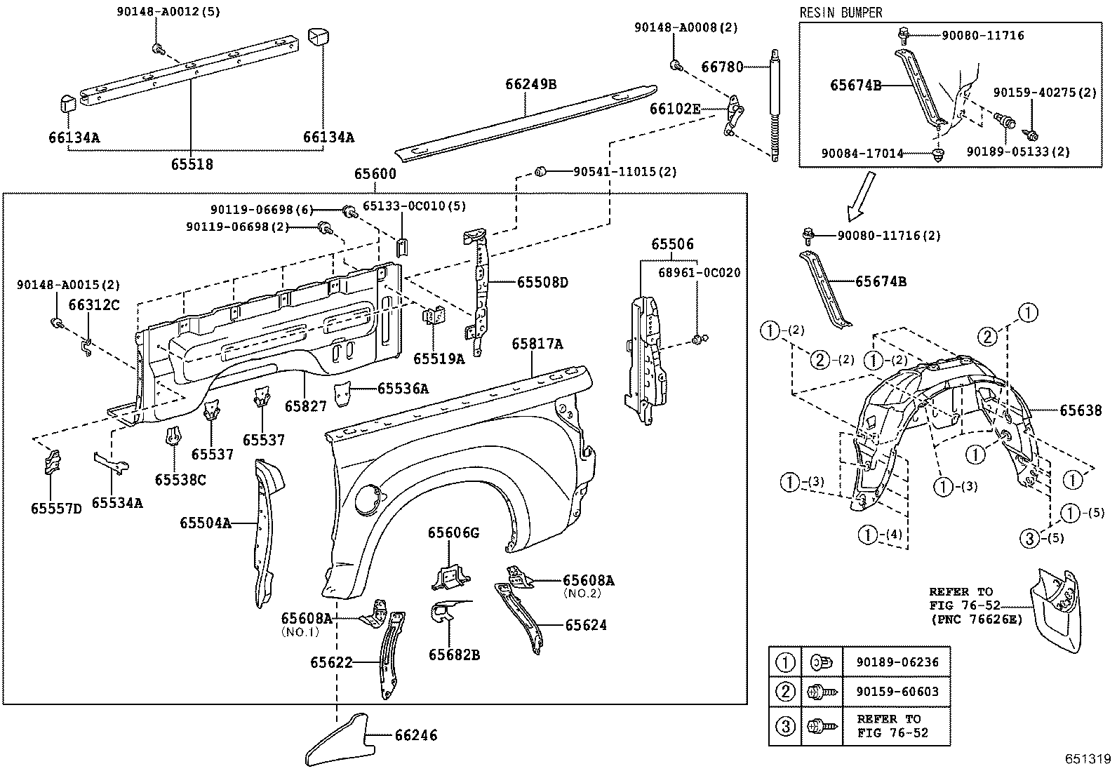 65519-0C010 BRACKET, TOP RAIL product image