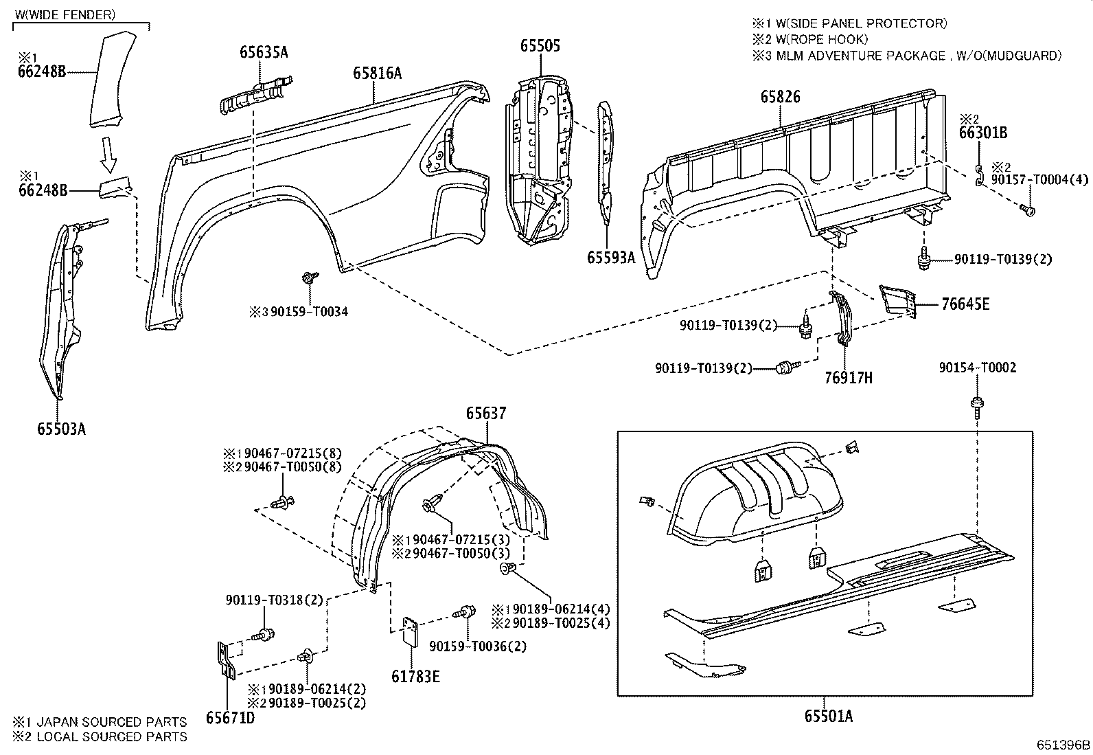Toyota 58745-YP030 PROTECTOR, REAR BODY SIDE PANEL, RH