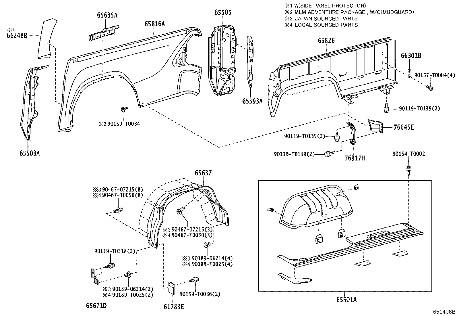 58745-YP030 PROTECTOR, REAR BODY SIDE PANEL, RH product image