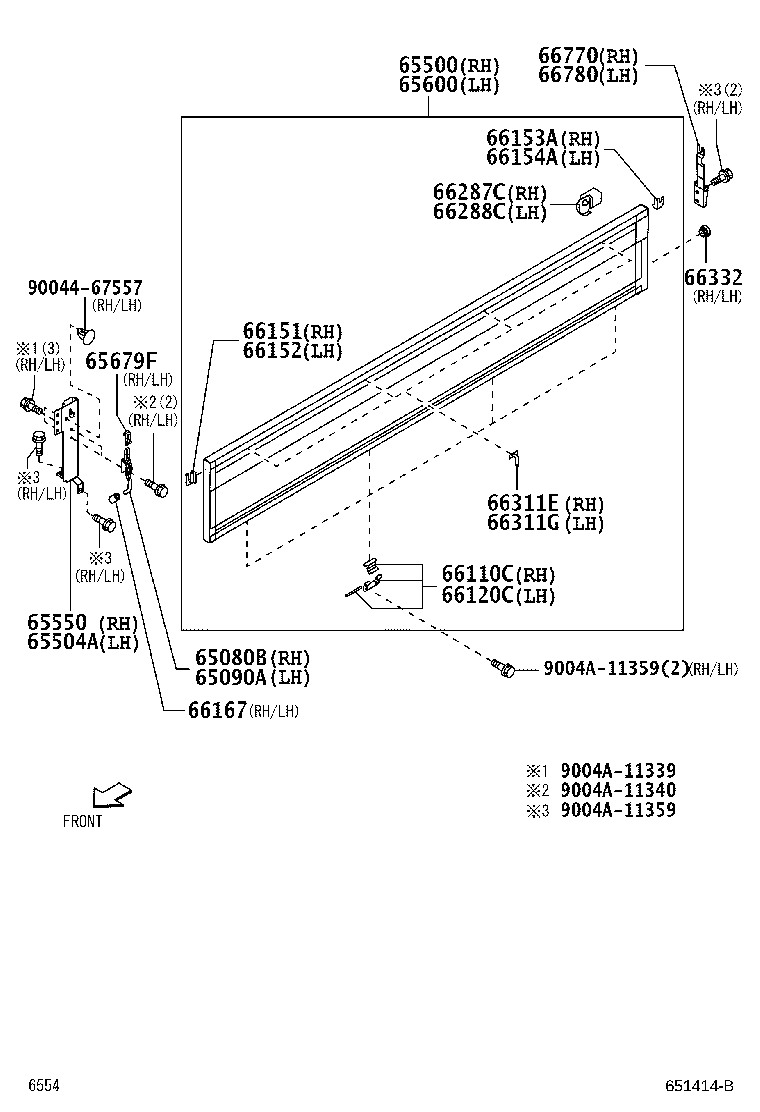 65204-BZ021 POST ASSY, SIDE PANEL FRONT END, RH product image
