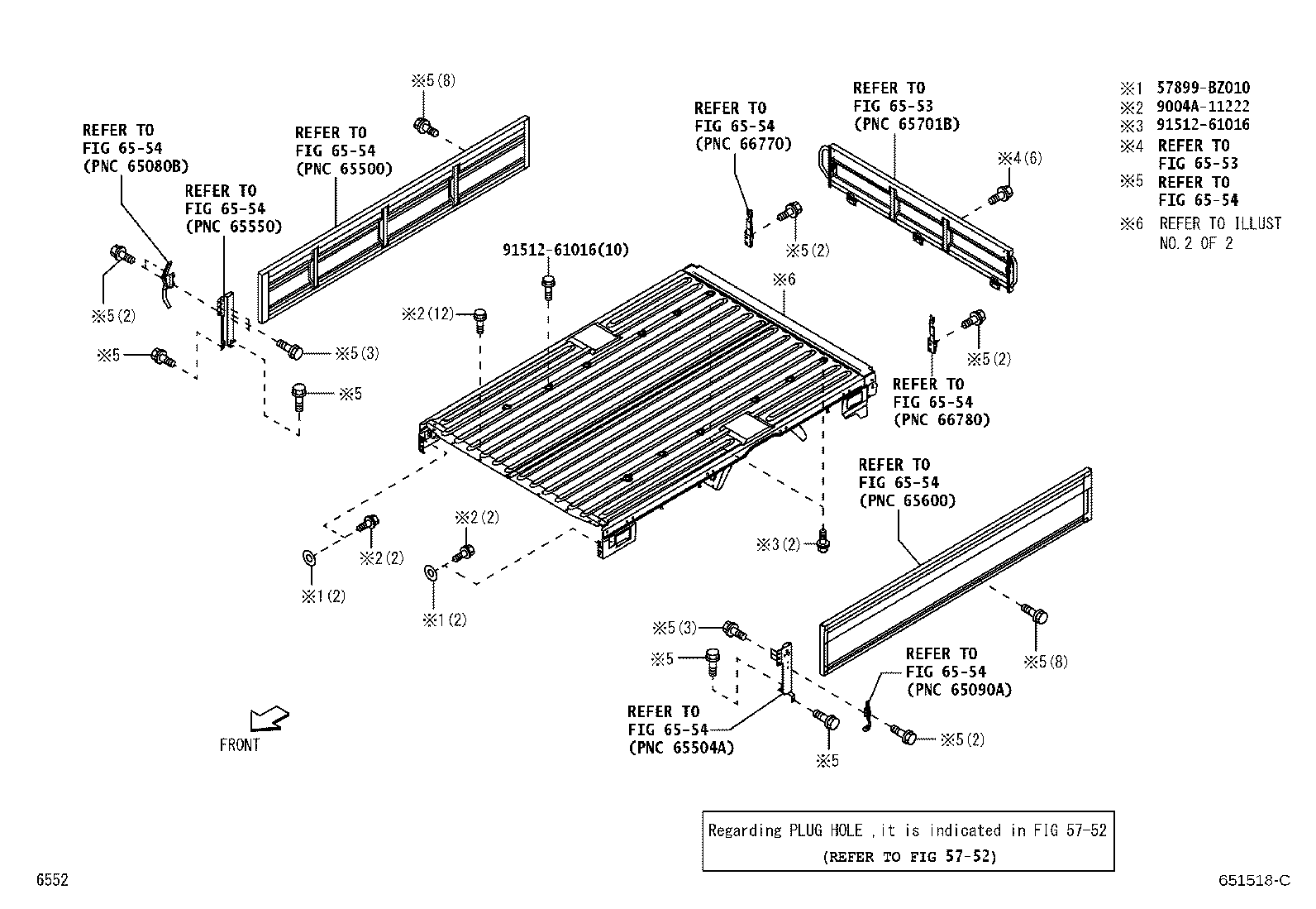 65035-BZ010 PLATE, REAR FLOOR END product image