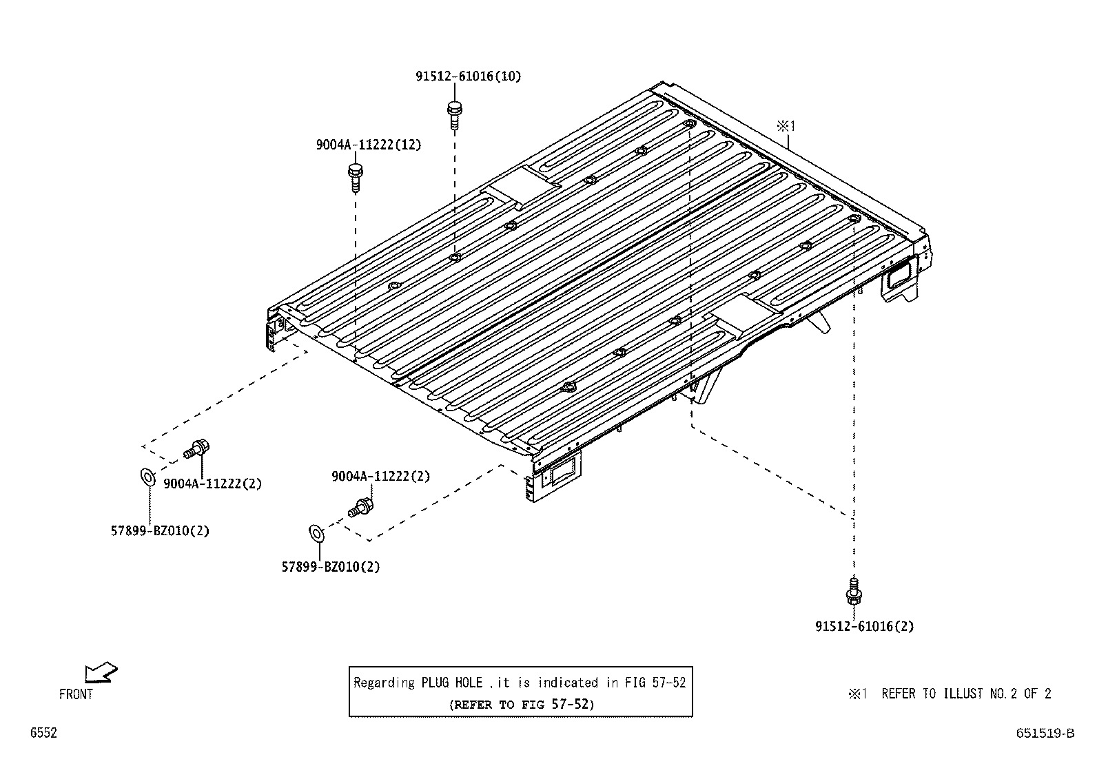 65035-BZ010 PLATE, REAR FLOOR END product image