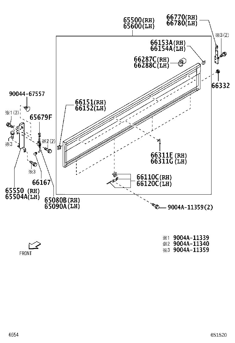 66140-BZ010 SUPPORT SUB-ASSY, SIDE GATE, LH product image