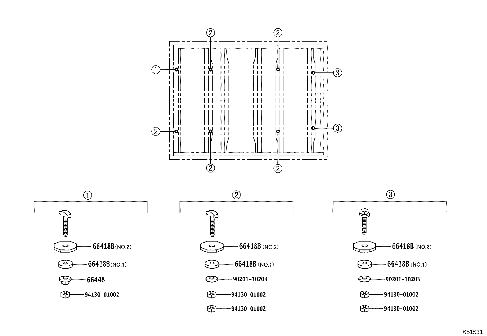 66448-25011 PLATE, REAR BODY MOUNTING GUIDE product image