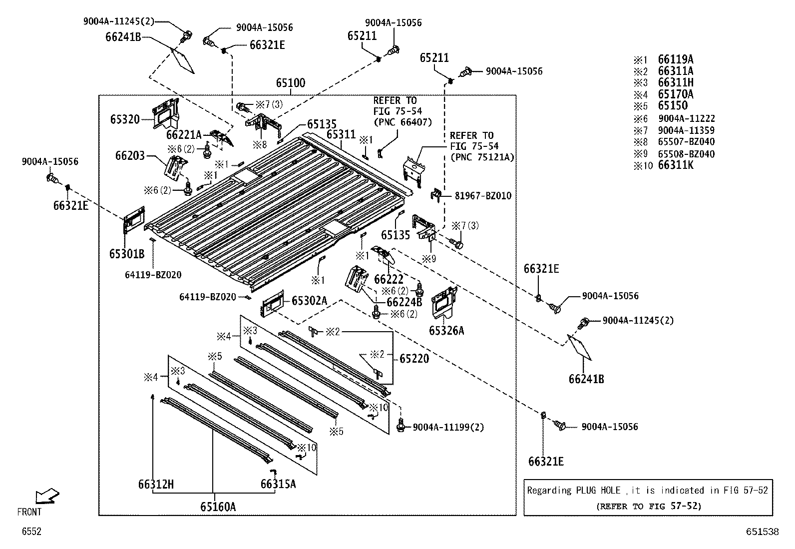 65035-BZ010 PLATE, REAR FLOOR END product image