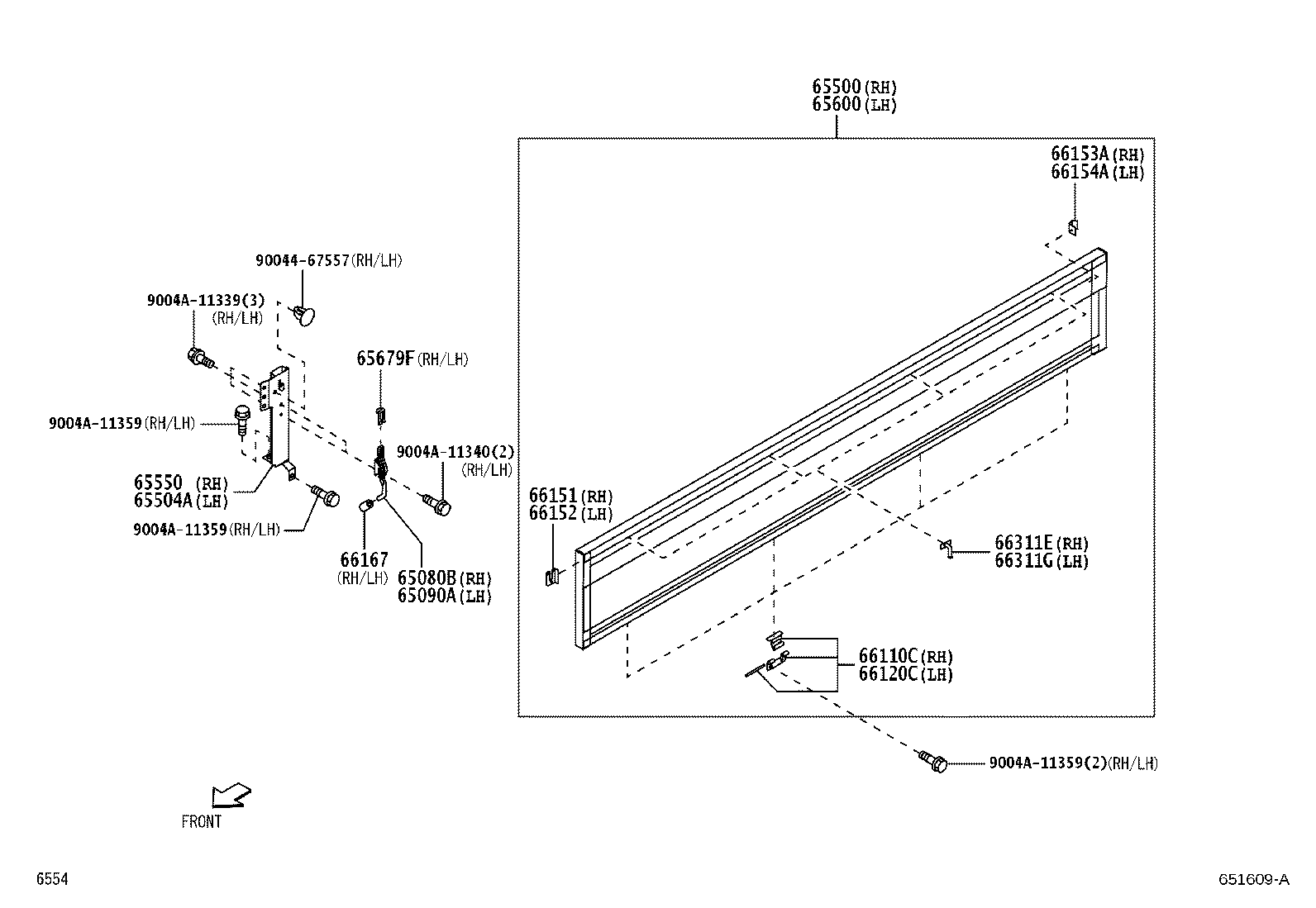 65090-BZ012 HANDLE ASSY, SIDE GATE LATCH, LH product image
