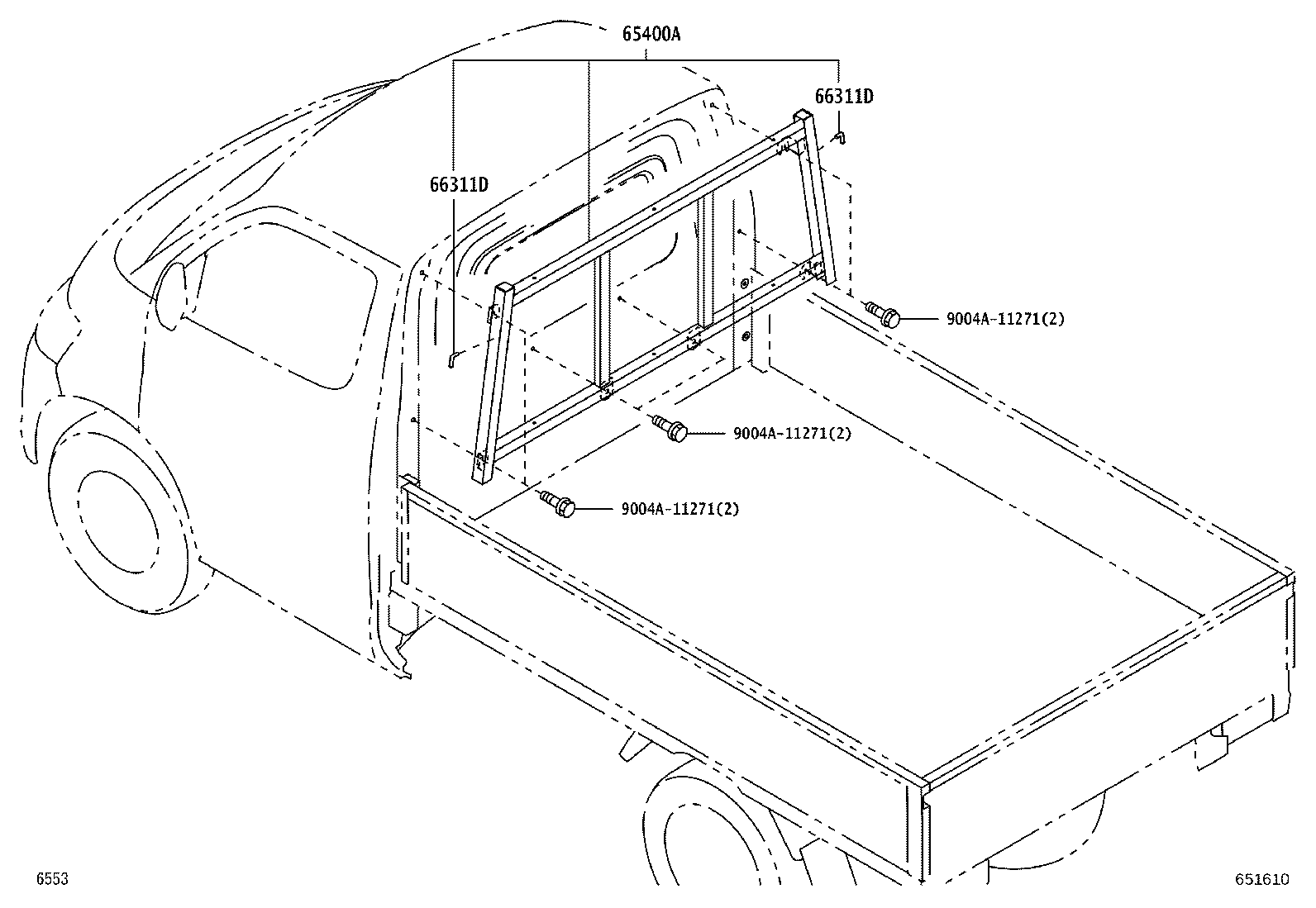 65410-BZ080 GUARD ASSY, REAR BODY product image