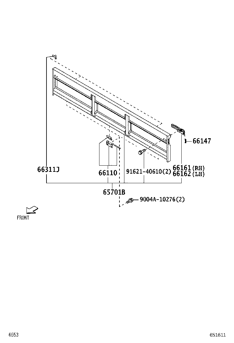 65410-BZ080 GUARD ASSY, REAR BODY product image