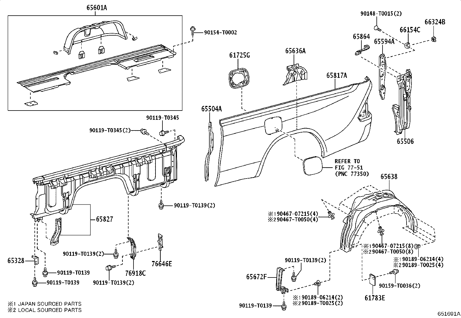 Toyota 61725-KK100 BOX, FUEL INLET, NO.1