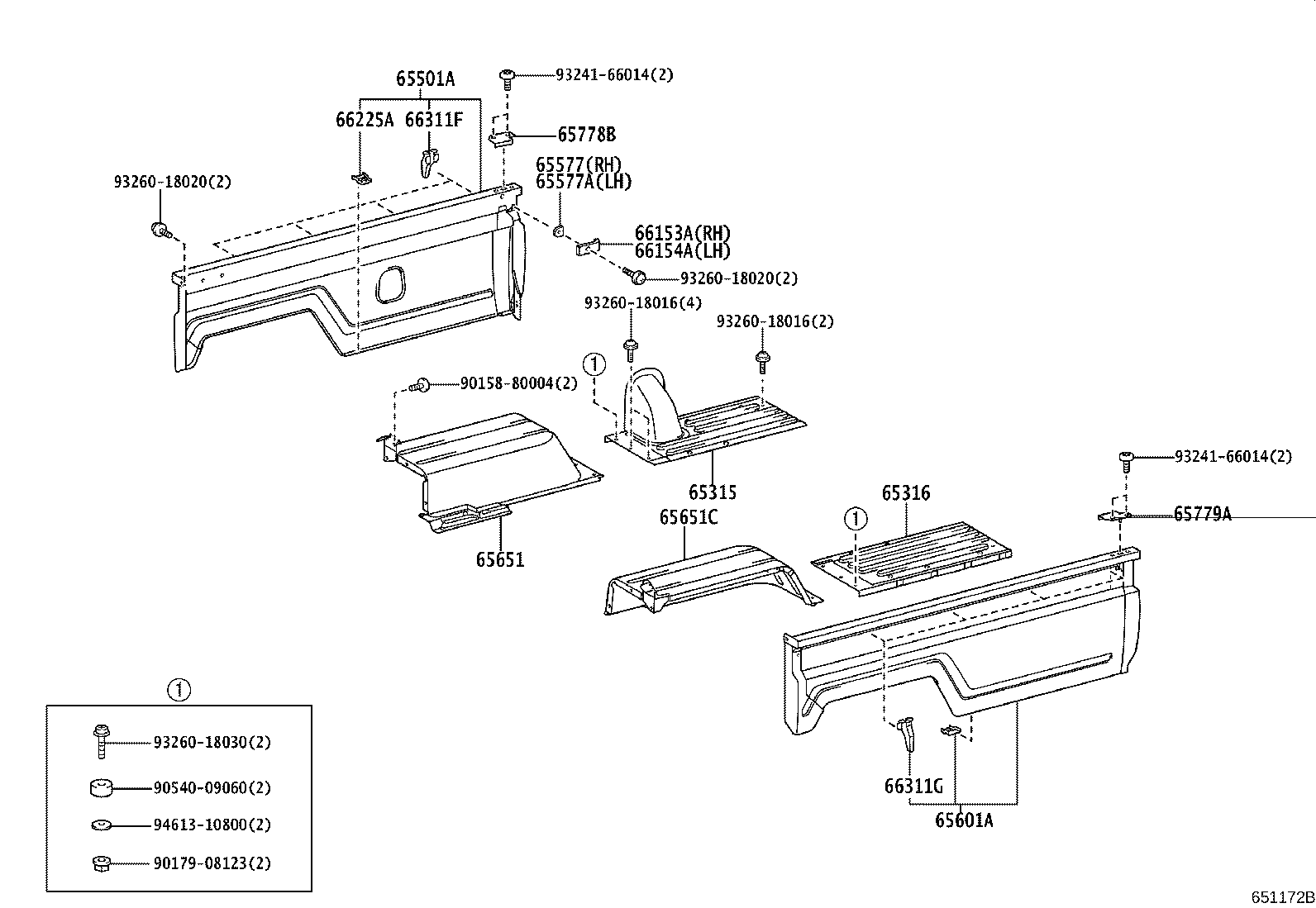 65601-60101 PANEL SUB-ASSY, REAR BODY SIDE, LH product image