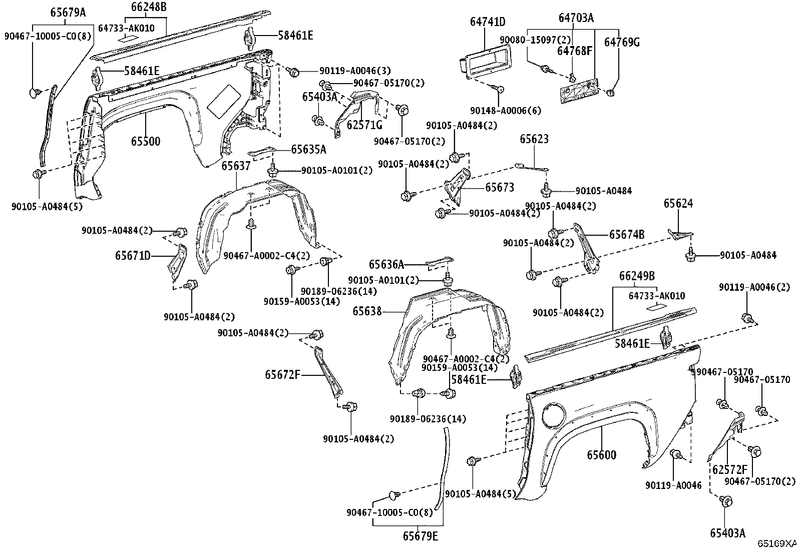 Toyota 65679-AK011 SEAL, SIDE GATE