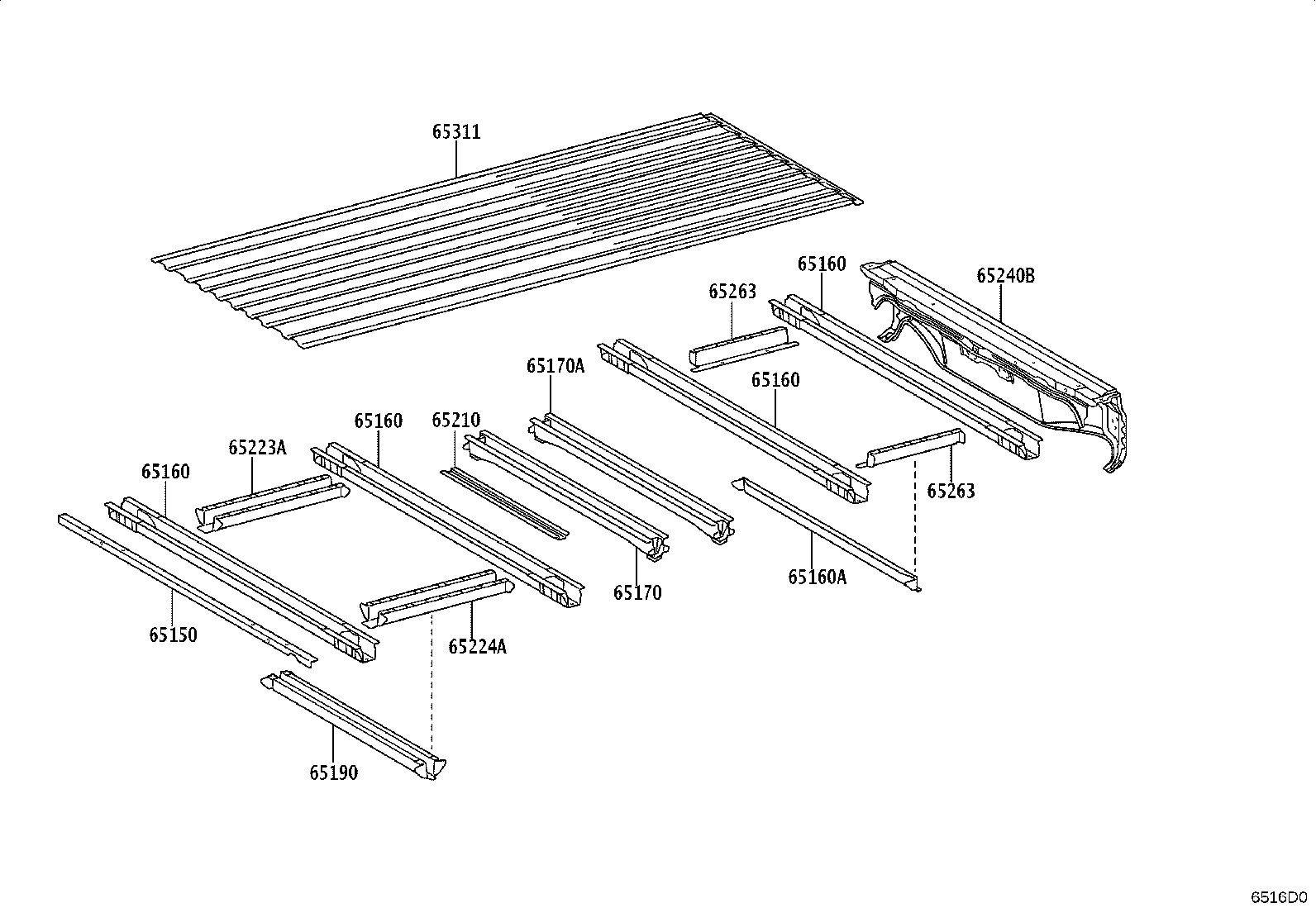 65263-KK020 REINFORCEMENT, FLOOR SIDE FRAME product image