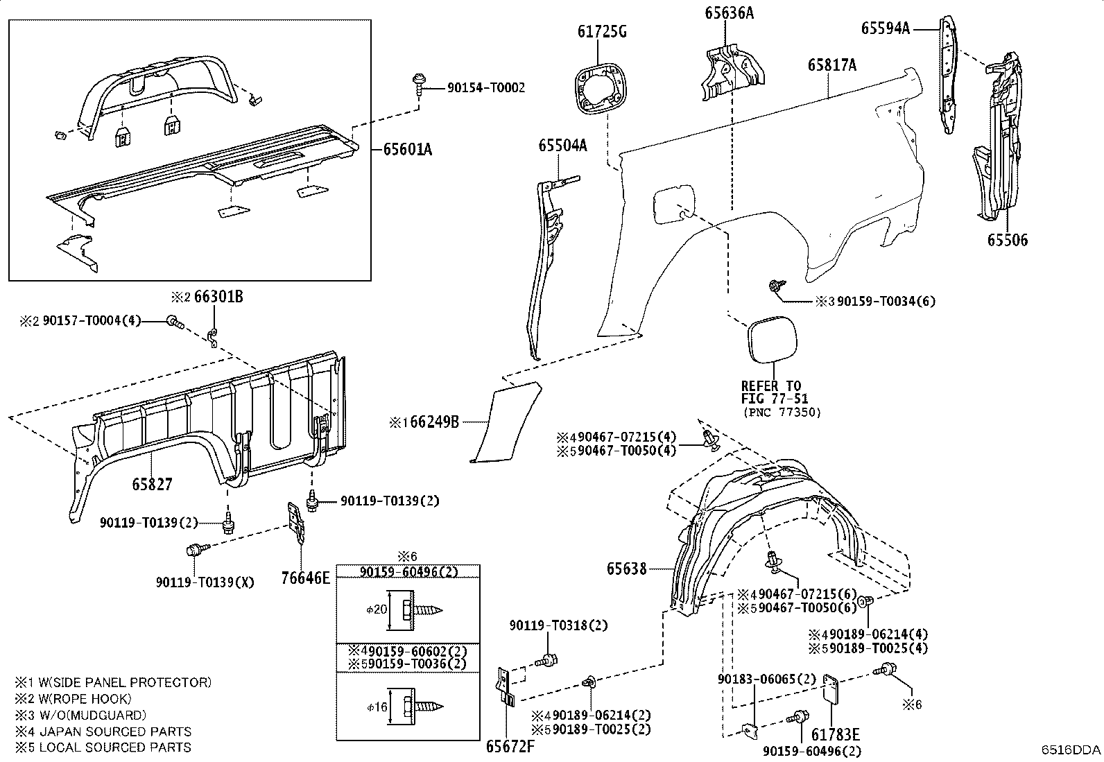 64073-0K010 COVER SUB-ASSY, DECK SIDE TRIM, RH product image