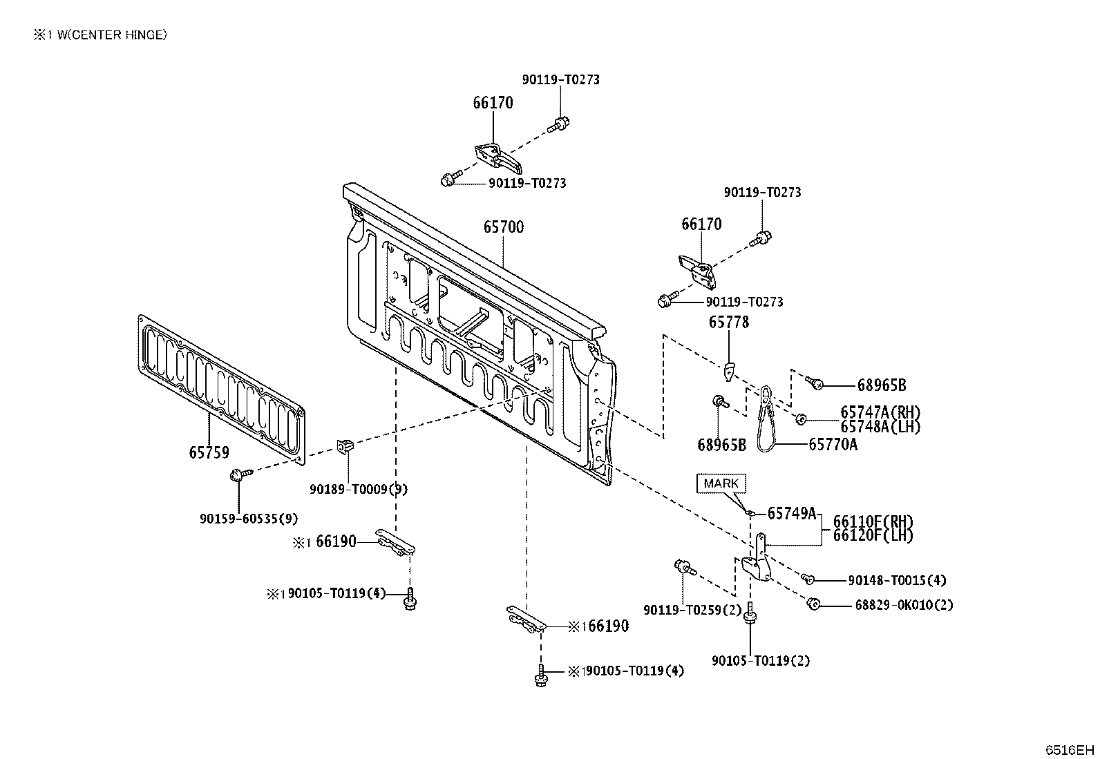 65700-KK280 GATE ASSY, REAR BODY TAIL product image