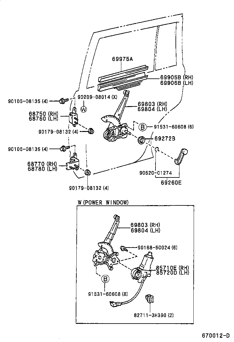69905-60040 CHANNEL SUB-ASSY, REAR DOOR GLASS, RH product image