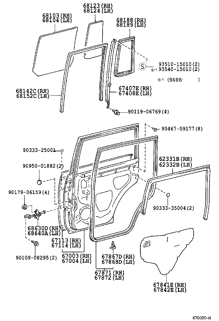 67004-60171 PANEL SUB-ASSY, REAR DOOR, LH product image