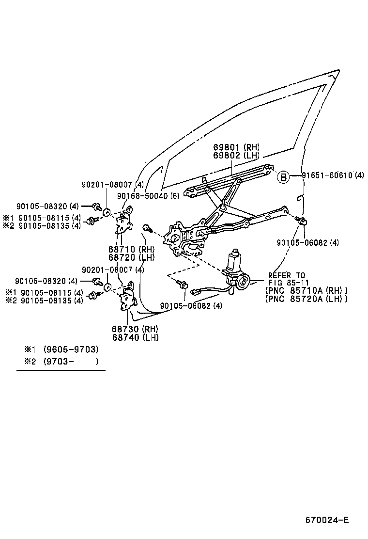 69802-44010 REGULATOR SUB-ASSY, FRONT DOOR WINDOW, LH product image