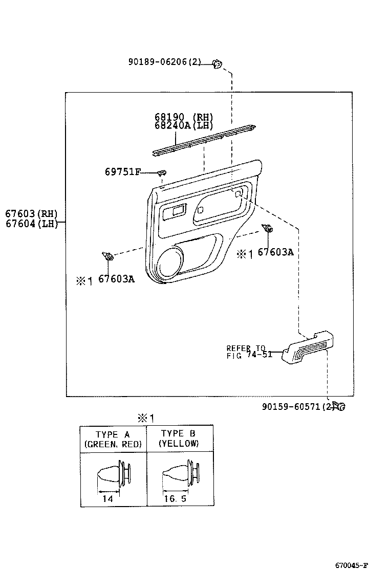 68113-60180 GLASS SUB-ASSY, REAR DOOR, RH product image