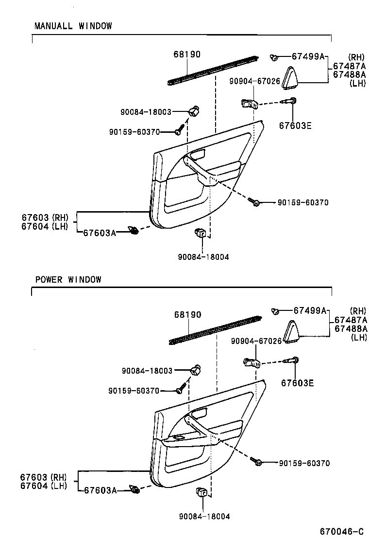 Toyota 67004-AA010 PANEL SUB-ASSY, REAR DOOR, LH