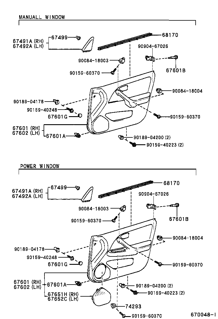 Toyota 67610-AA331-B0 BOARD SUB-ASSY, FRONT DOOR TRIM, RH