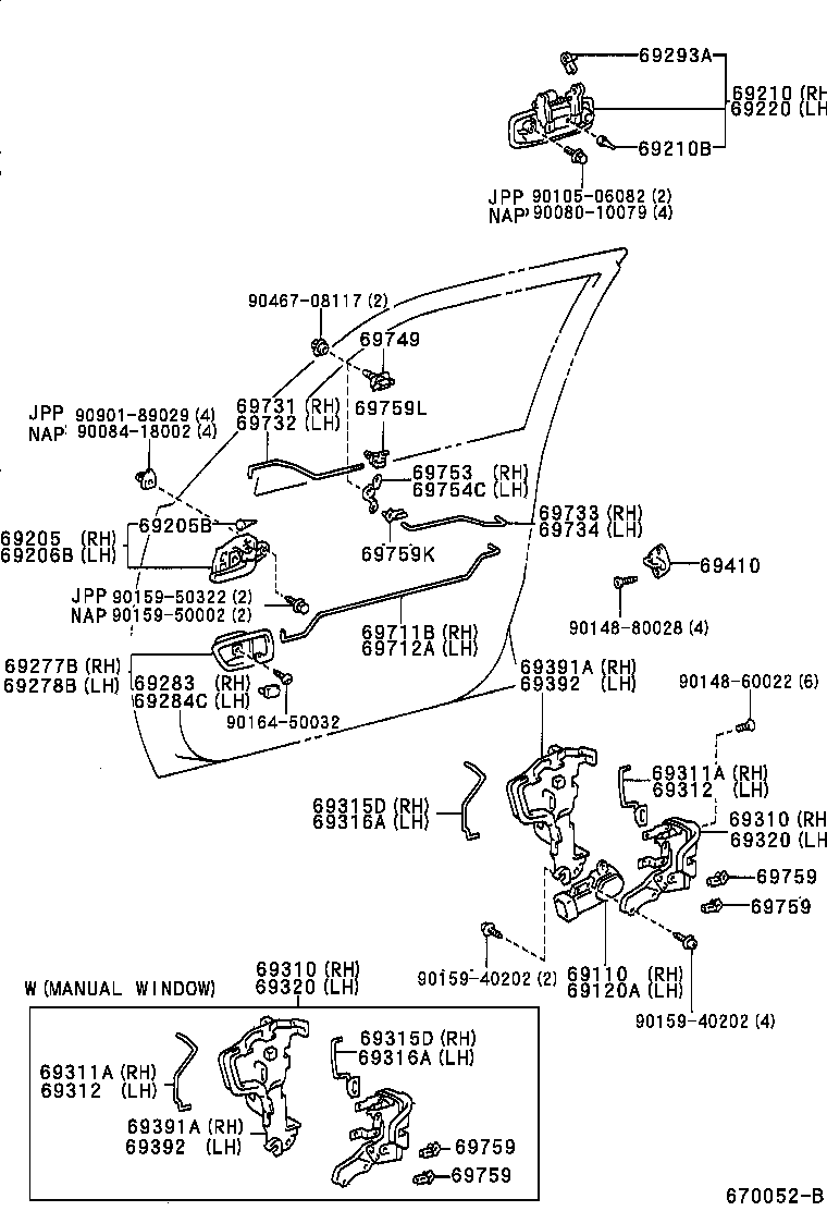 Toyota 69210-33041-D2 HANDLE ASSY, FRONT DOOR, OUTSIDE RH