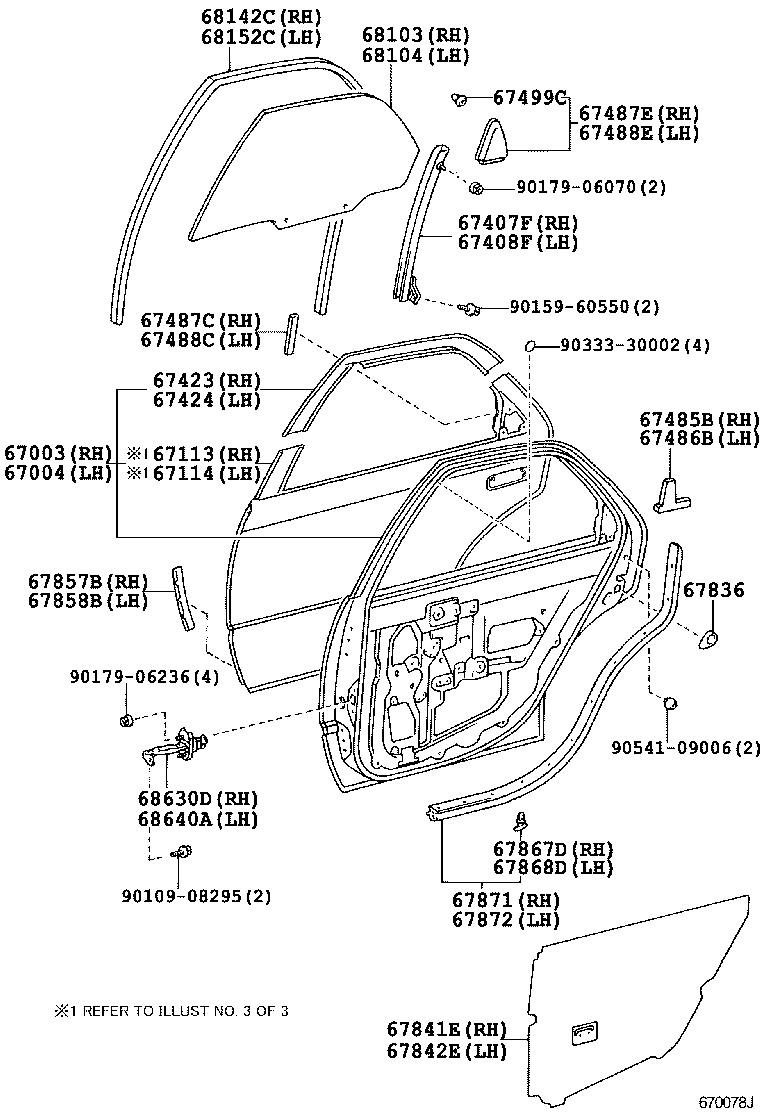 67003-33060 PANEL SUB-ASSY, REAR DOOR, RH product image