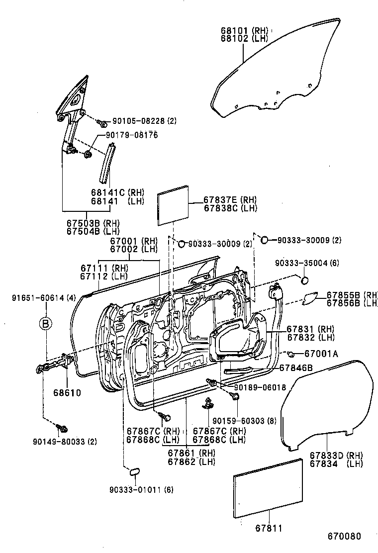 67504-20060 BRACKET SUB-ASSY, FRONT DOOR MIRROR, LH product image