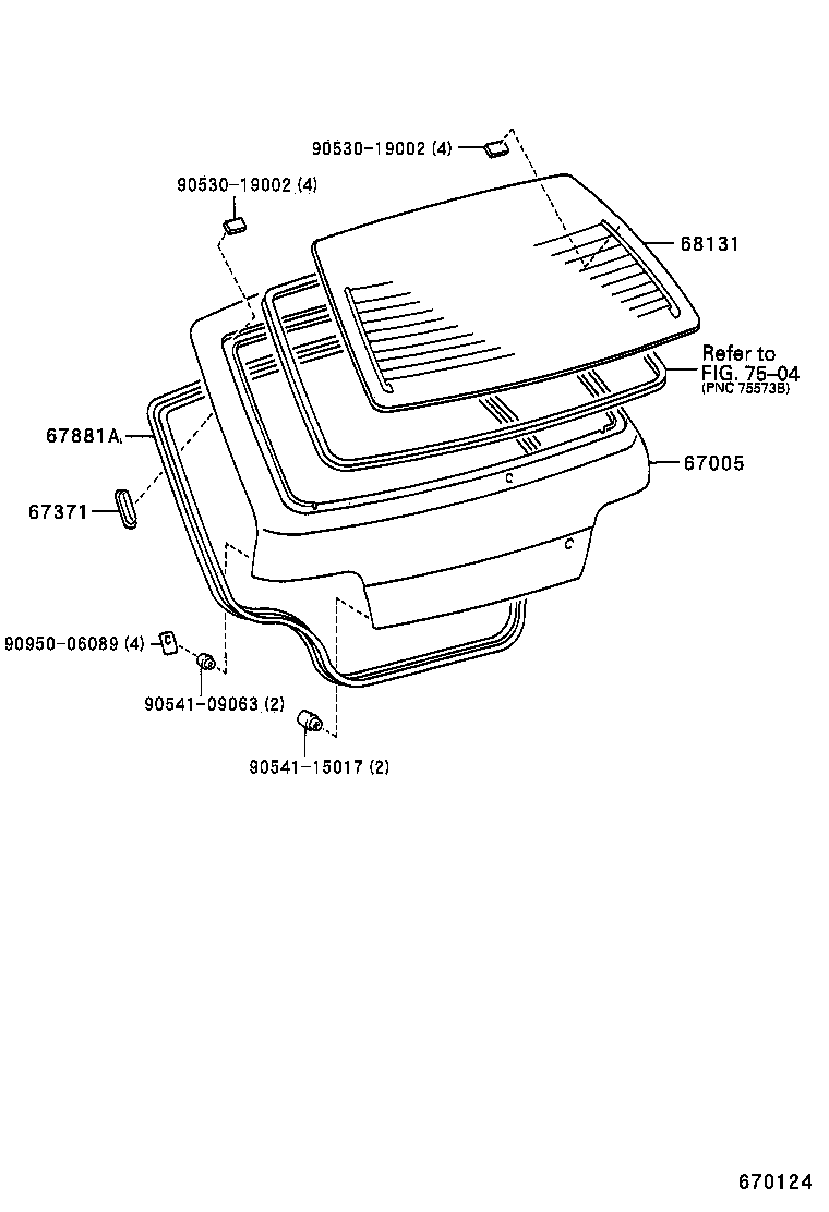 67005-16430 PANEL SUB-ASSY, BACK DOOR product image
