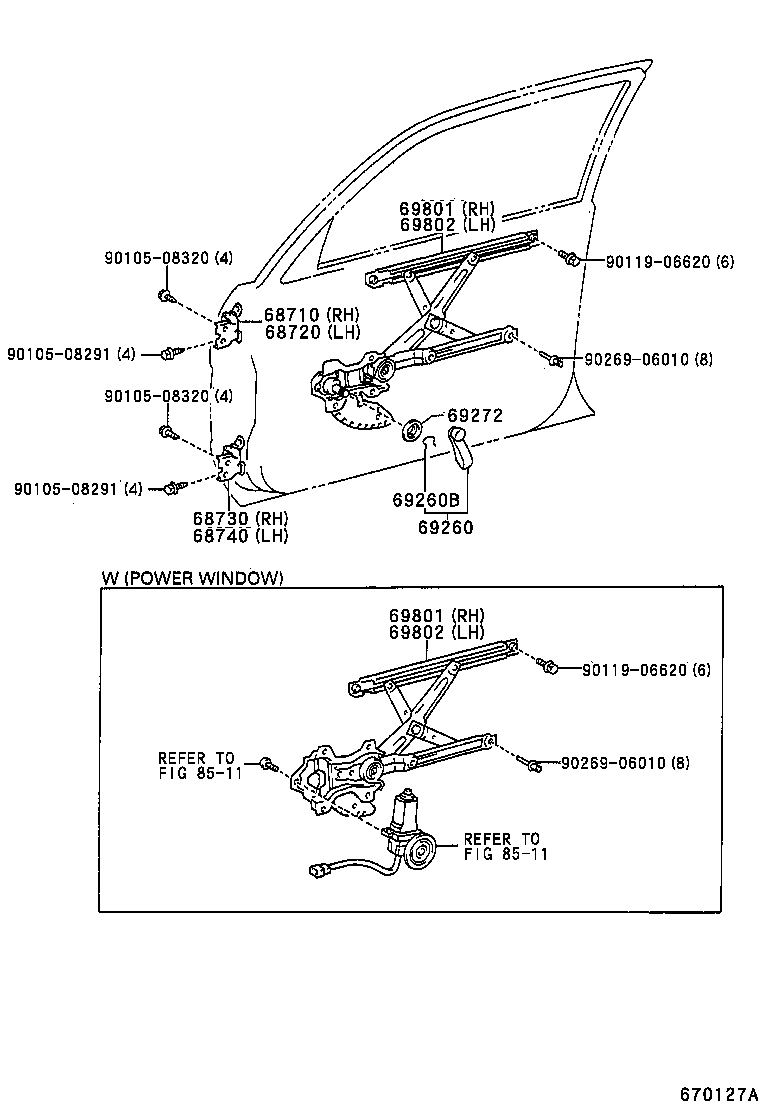 Toyota 68710-16060 HINGE ASSY, FRONT DOOR, UPPER RH