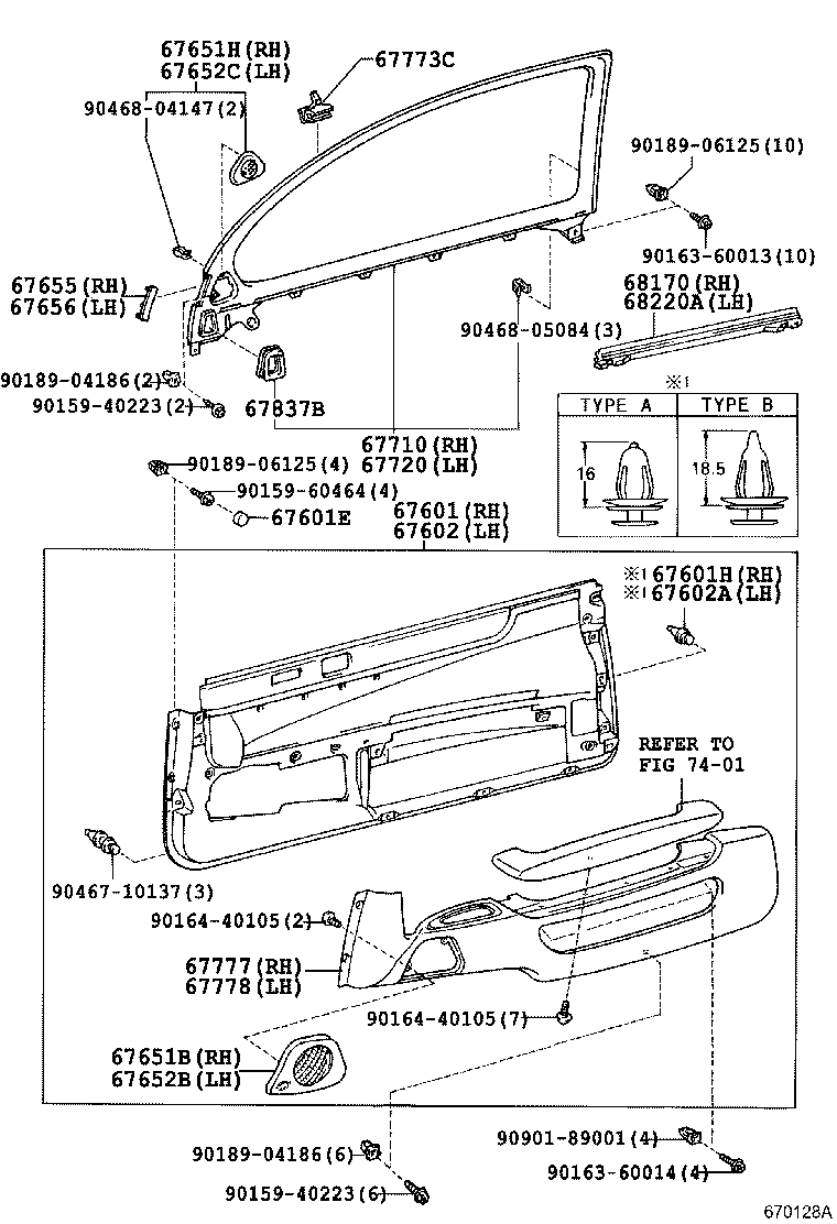 Toyota 67610-24371-A2 BOARD SUB-ASSY, FRONT DOOR TRIM, RH