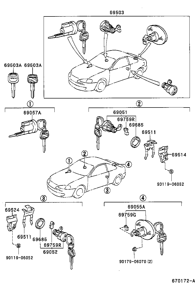 69005-1G160 CYLINDER SET, LOCK product image
