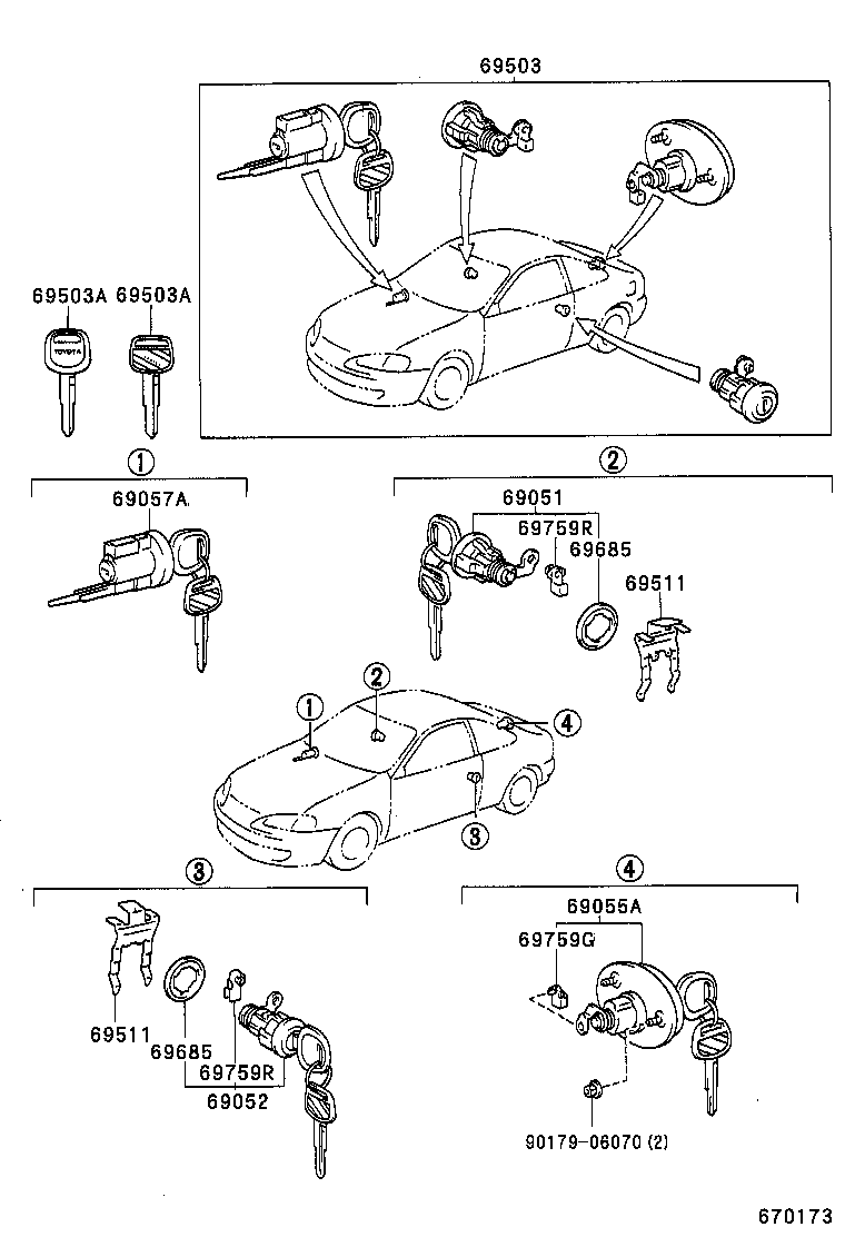 69005-1G280 CYLINDER SET, LOCK product image