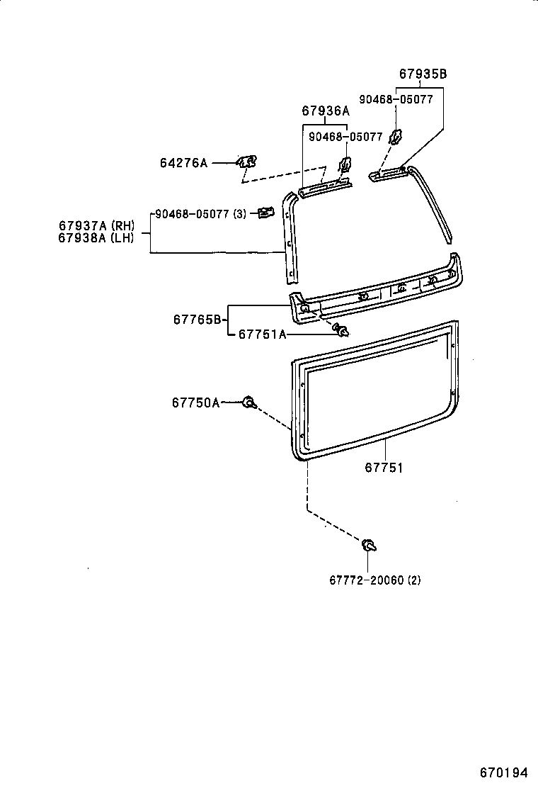 67005-42130 PANEL SUB-ASSY, BACK DOOR product image