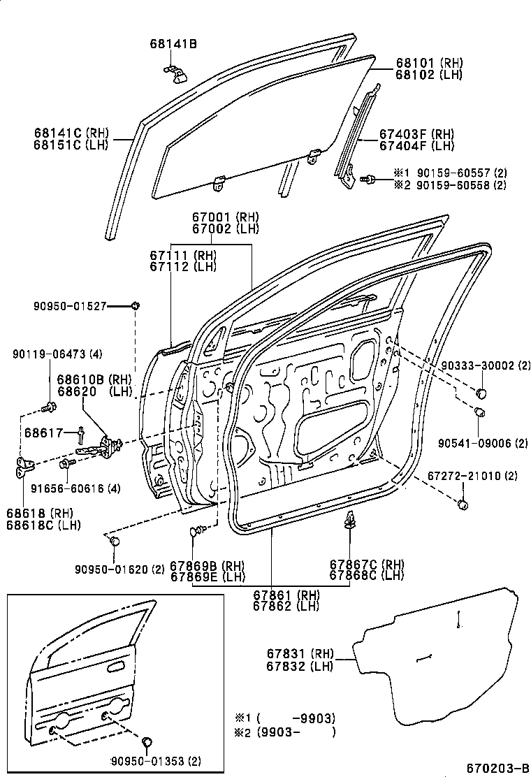 67404-44010 FRAME SUB-ASSY, FRONT DOOR, REAR LOWER LH product image