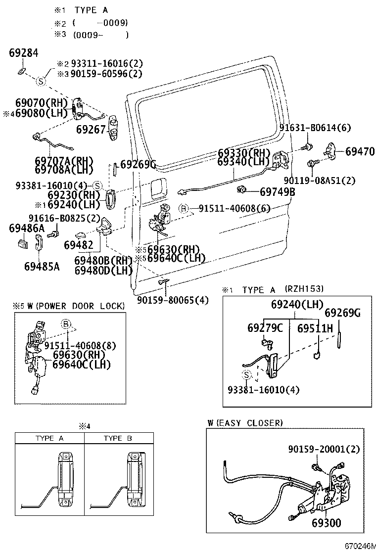 69240-26040 HANDLE ASSY, REAR DOOR OUTSIDE, LH product image