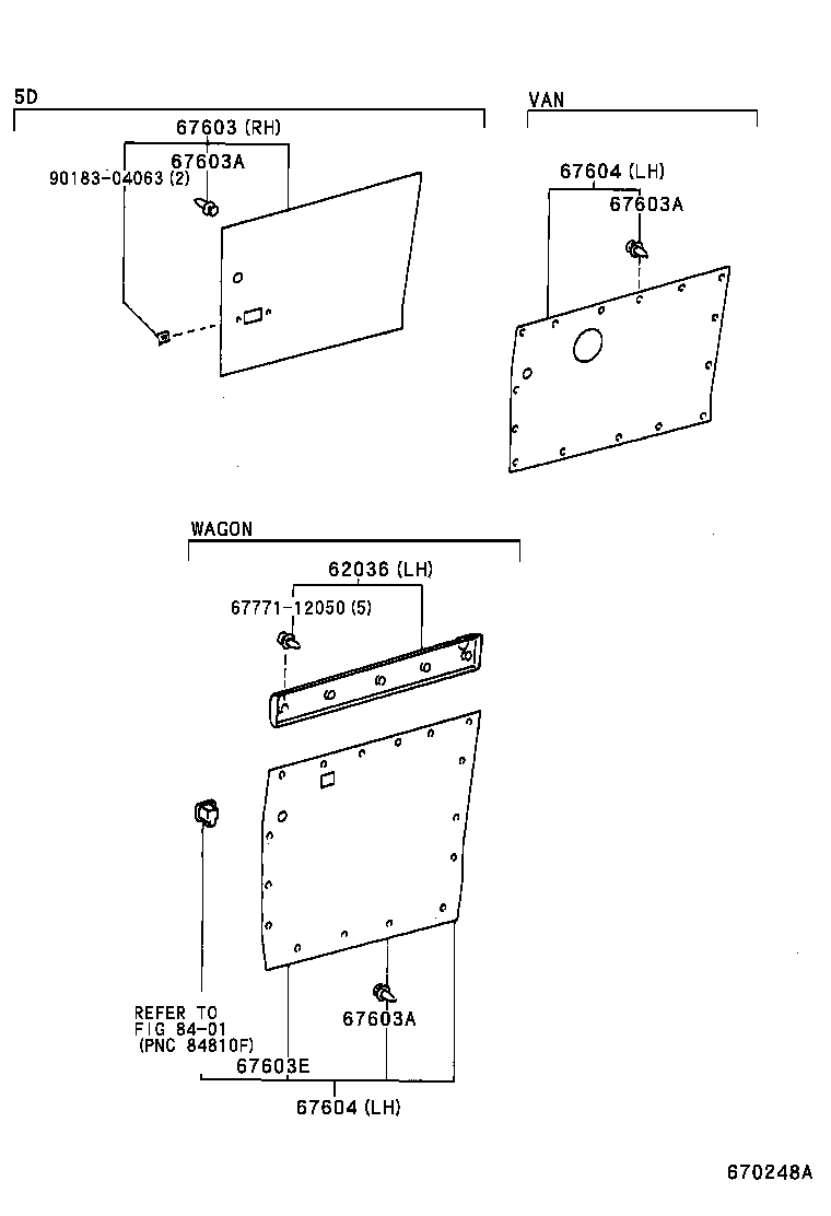 58744-28020 PROTECTOR, SLIDE DOOR PANEL, LH product image