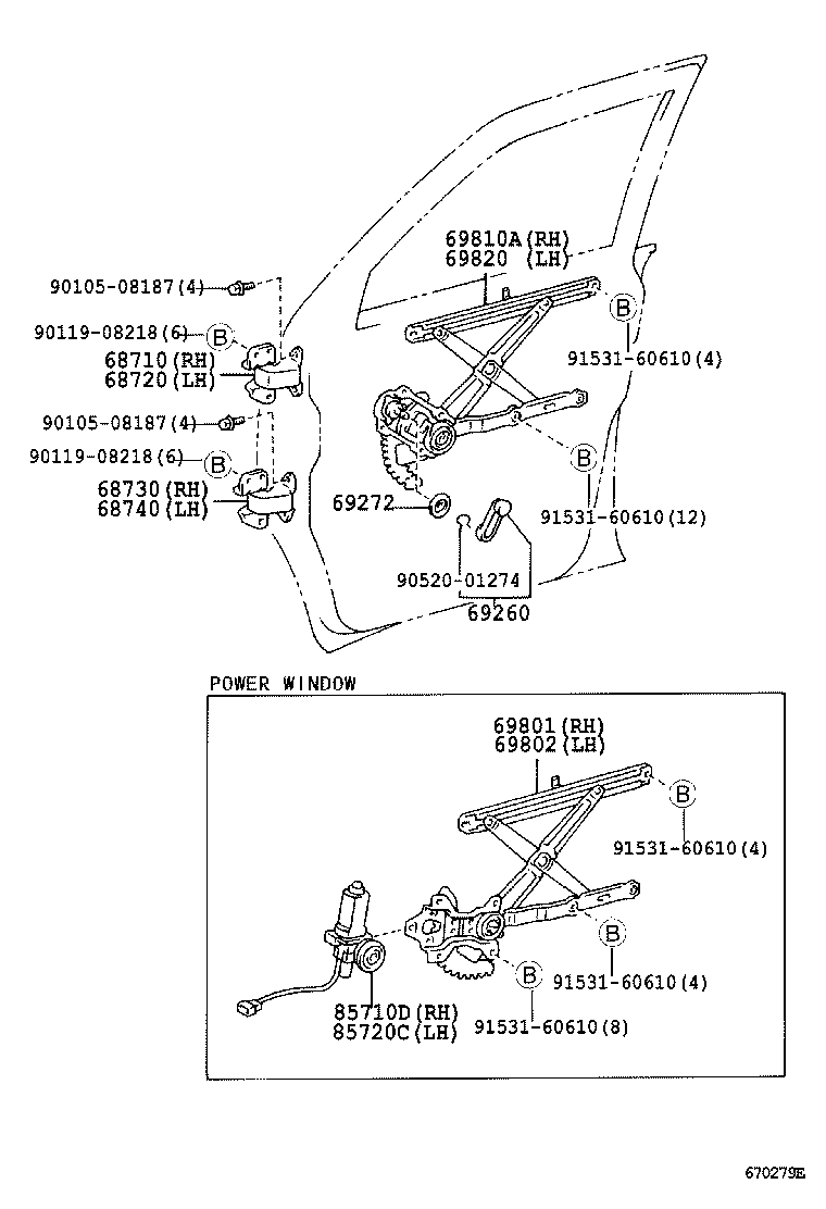 68720-28040 HINGE ASSY, FRONT DOOR, UPPER LH product image