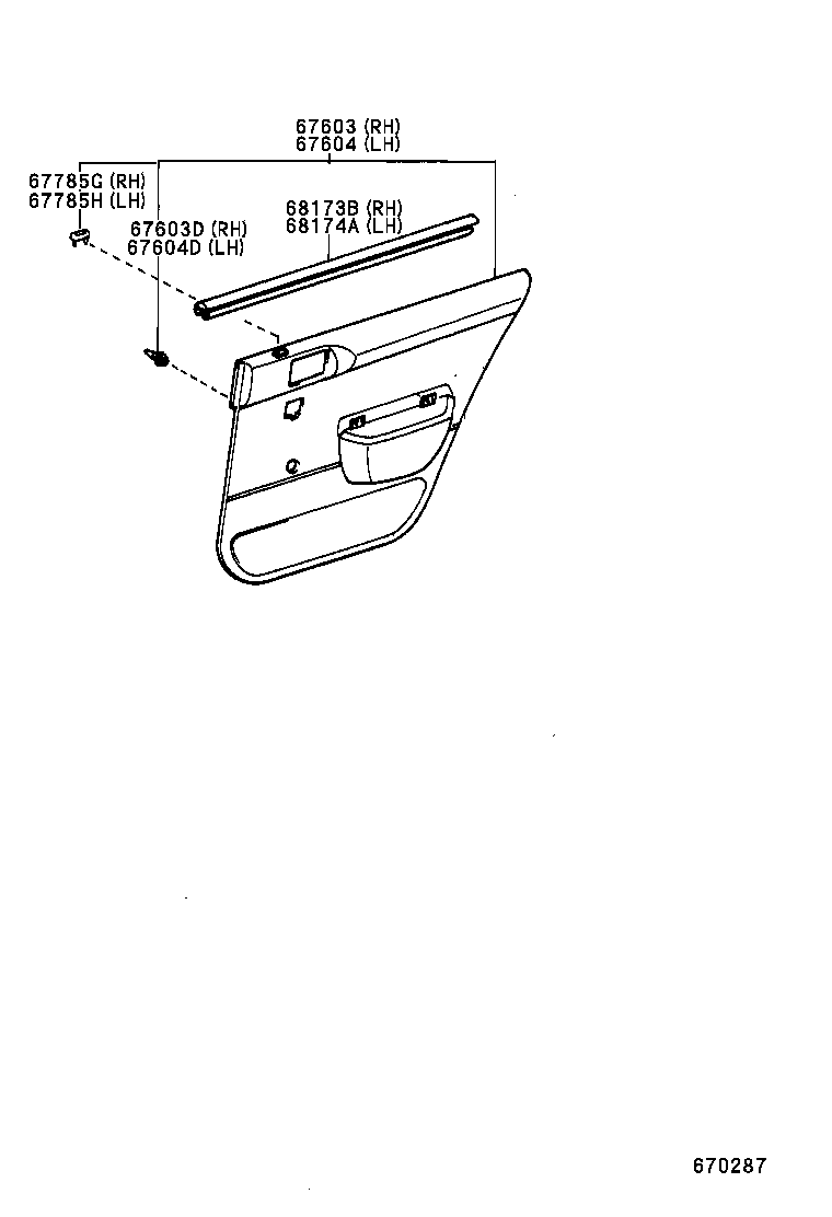 68113-0A080 GLASS SUB-ASSY, REAR DOOR, RH product image