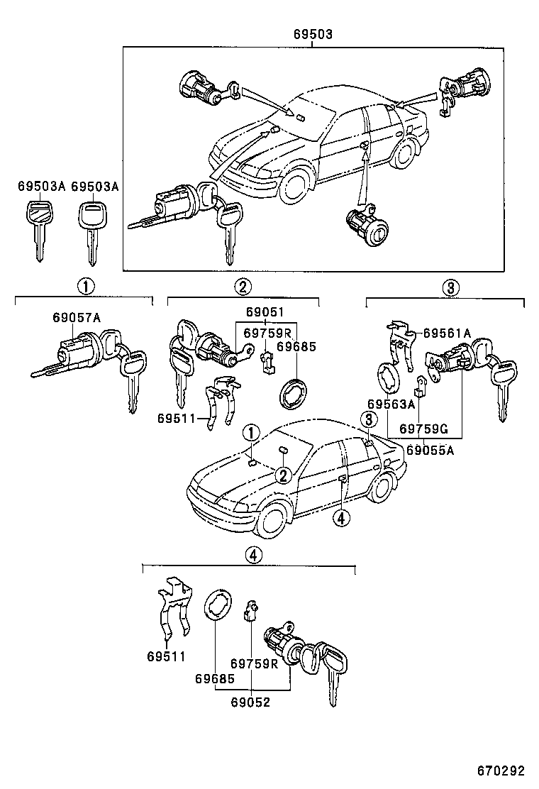 69005-1G120 CYLINDER SET, LOCK product image