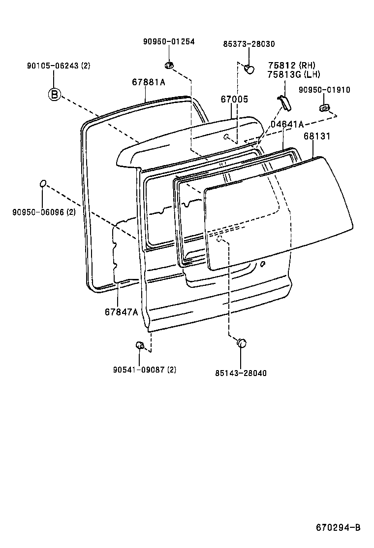 68294-28070 DAM KIT, BACK WINDOW GLASS product image