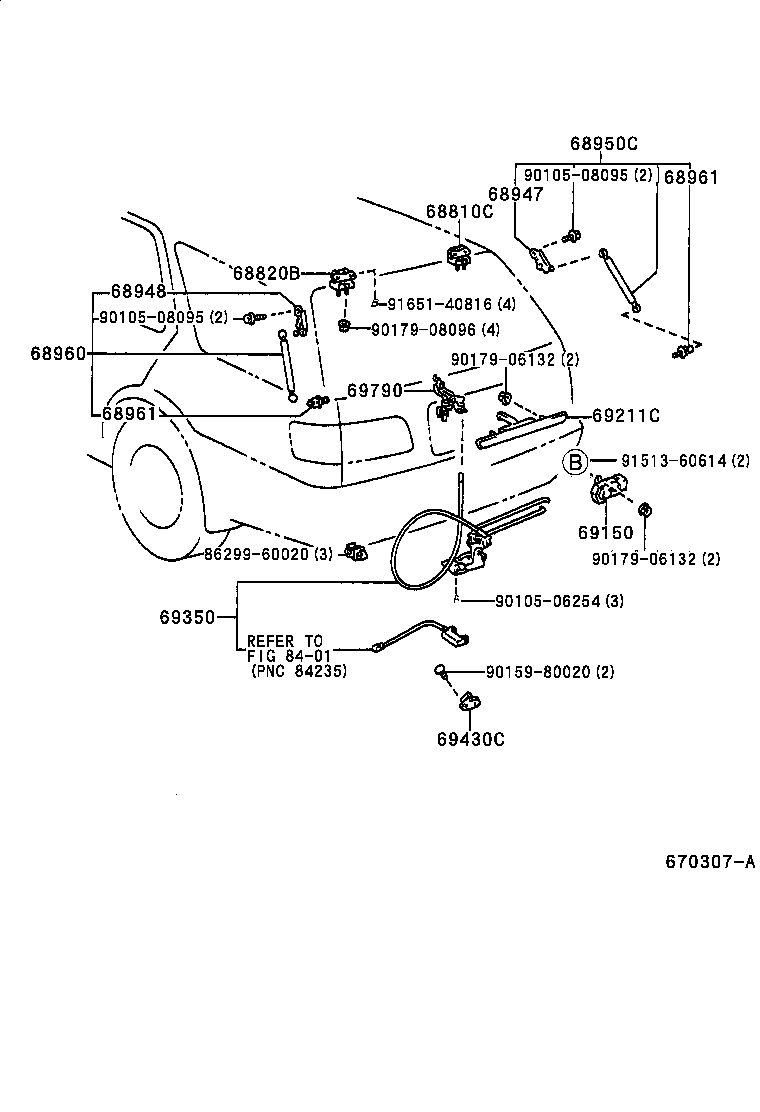 68960-39136 STAY ASSY, BACK DOOR, LH product image